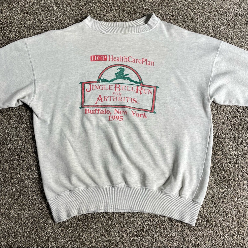 Vintage 1995 HCP Jingle Bell Run For Arthritis Sweatshirt Size Large